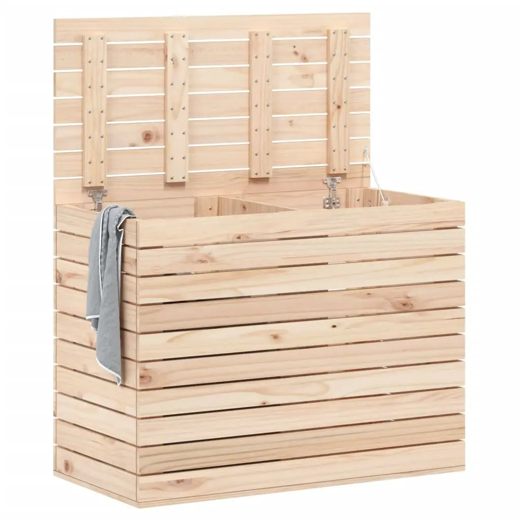 Wooden Laundry Basket with Lid 88.5x44x66 cm Storage Organiser Brown