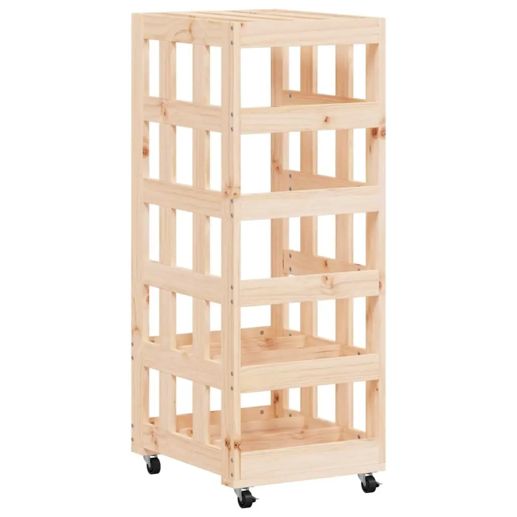 Log Holder Solid Pine Wood 40x49x110cm Brown