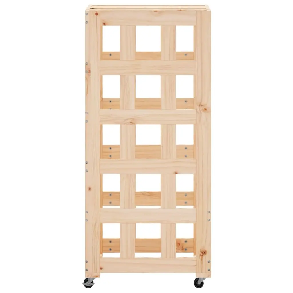 Log Holder Solid Pine Wood 40x49x110cm Brown