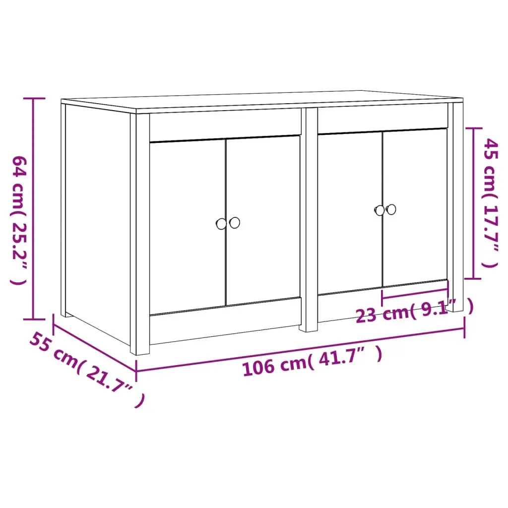 Outdoor Kitchen Cabinet Brown Solid Wood Pine Garden Storage Cupboard