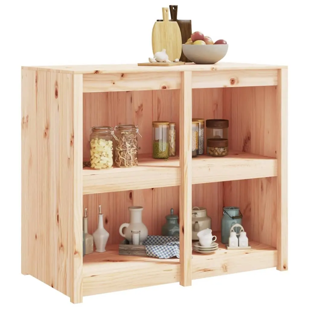 Outdoor Cabinet Solid Pine Wood Brown Garden Storage Unit for Kitchen Supplies