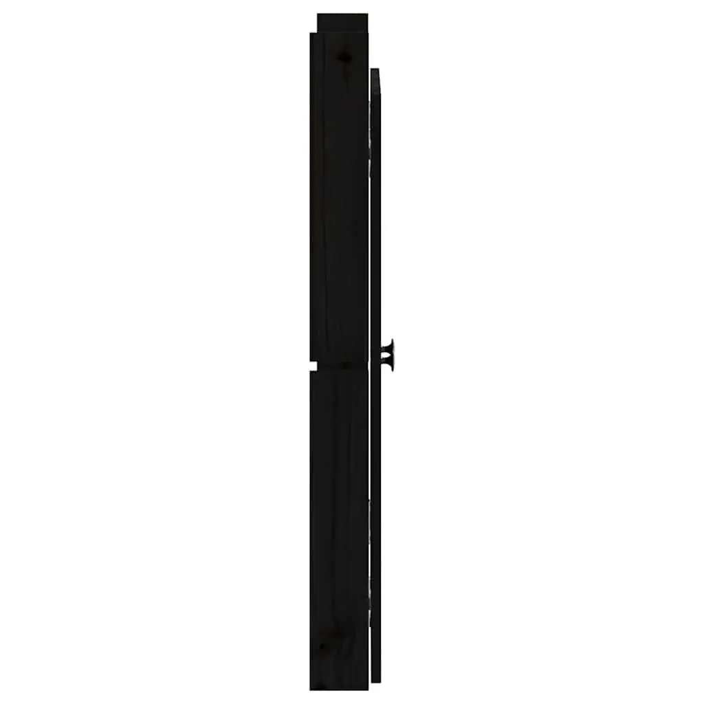 Outdoor Cabinet Door Black Solid Pine Wood Pre-Drilled Installation 82cm Height 50cm Width 9cm Depth