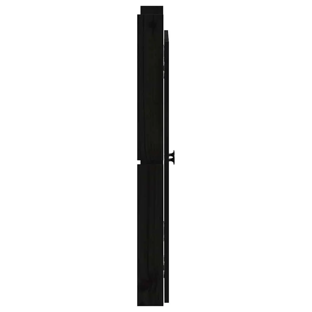 Black Solid Pine Wood Outdoor Kitchen Doors 2 Piece Rustic Style with Metal Knobs