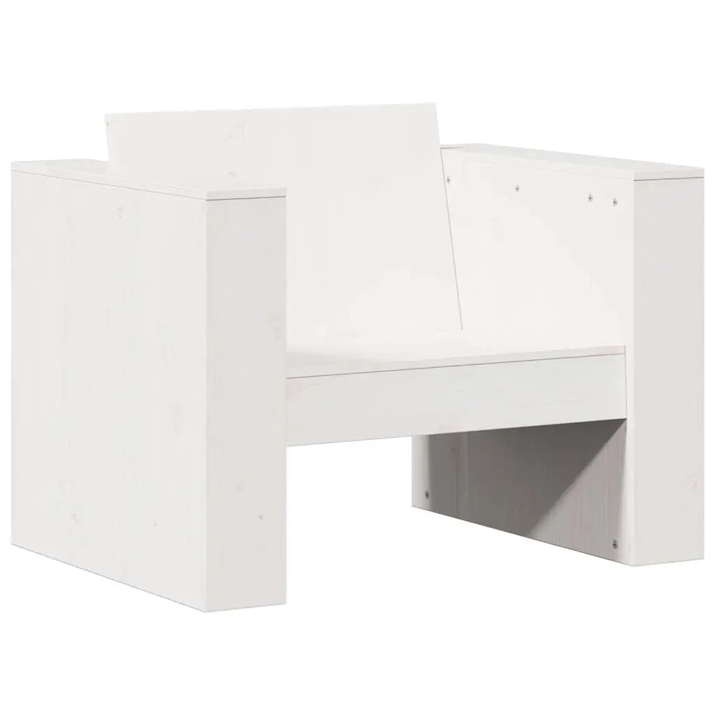 Garden Sofa White Outdoor Seating Chair Patio Furniture Solid Wood Pine