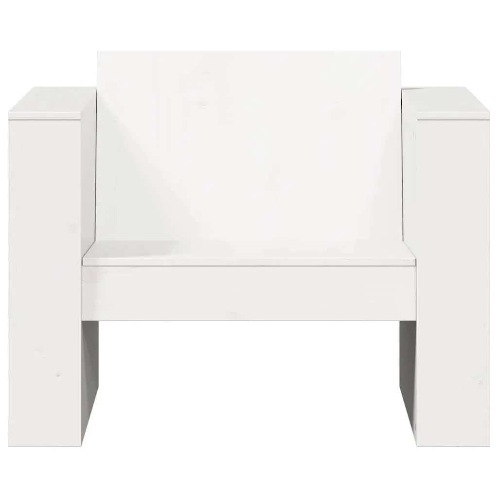 Garden Sofa White Outdoor Seating Chair Patio Furniture Solid Wood Pine