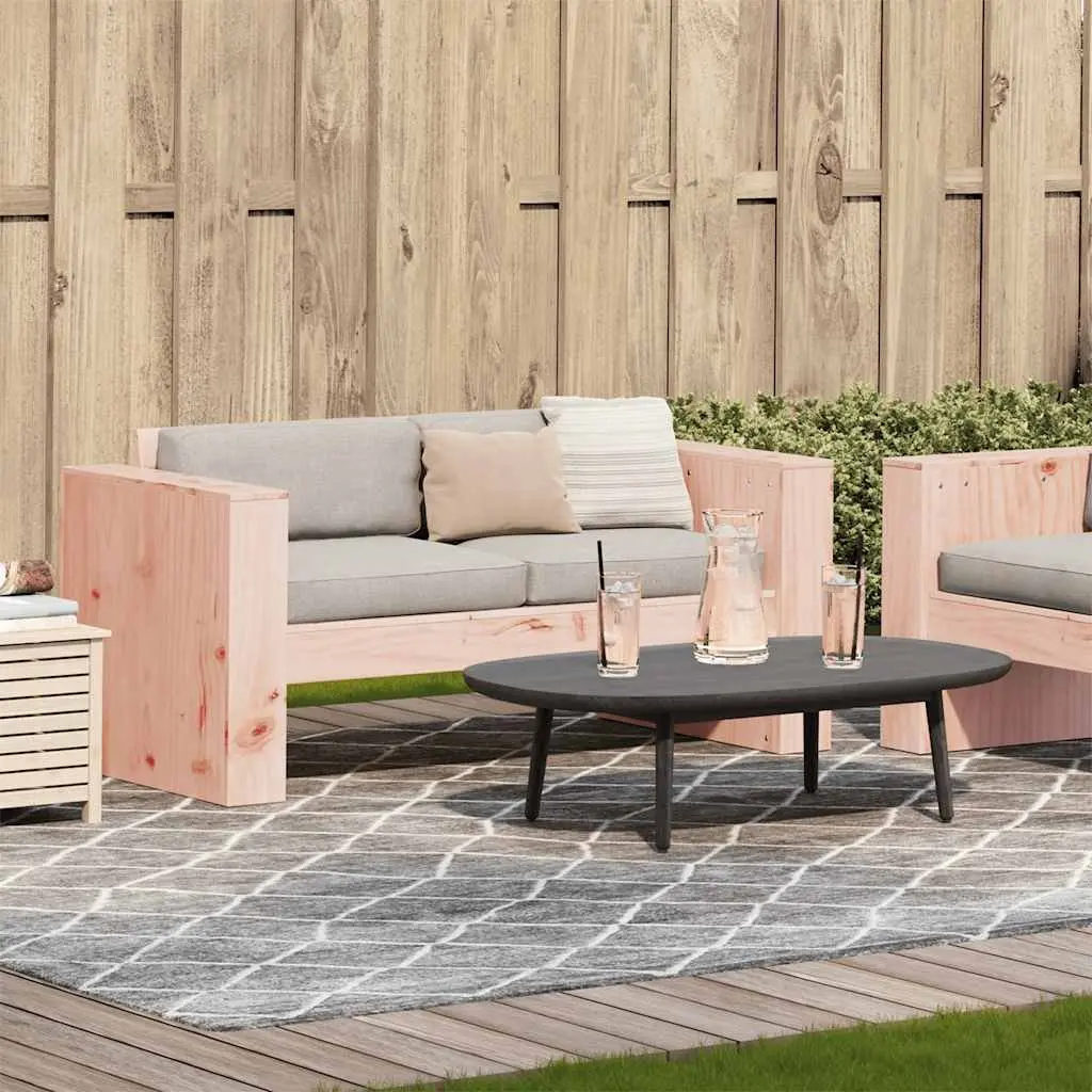 Garden Sofa 2-Seater Outdoor Furniture Wooden Patio Bench with Armrests Backrest