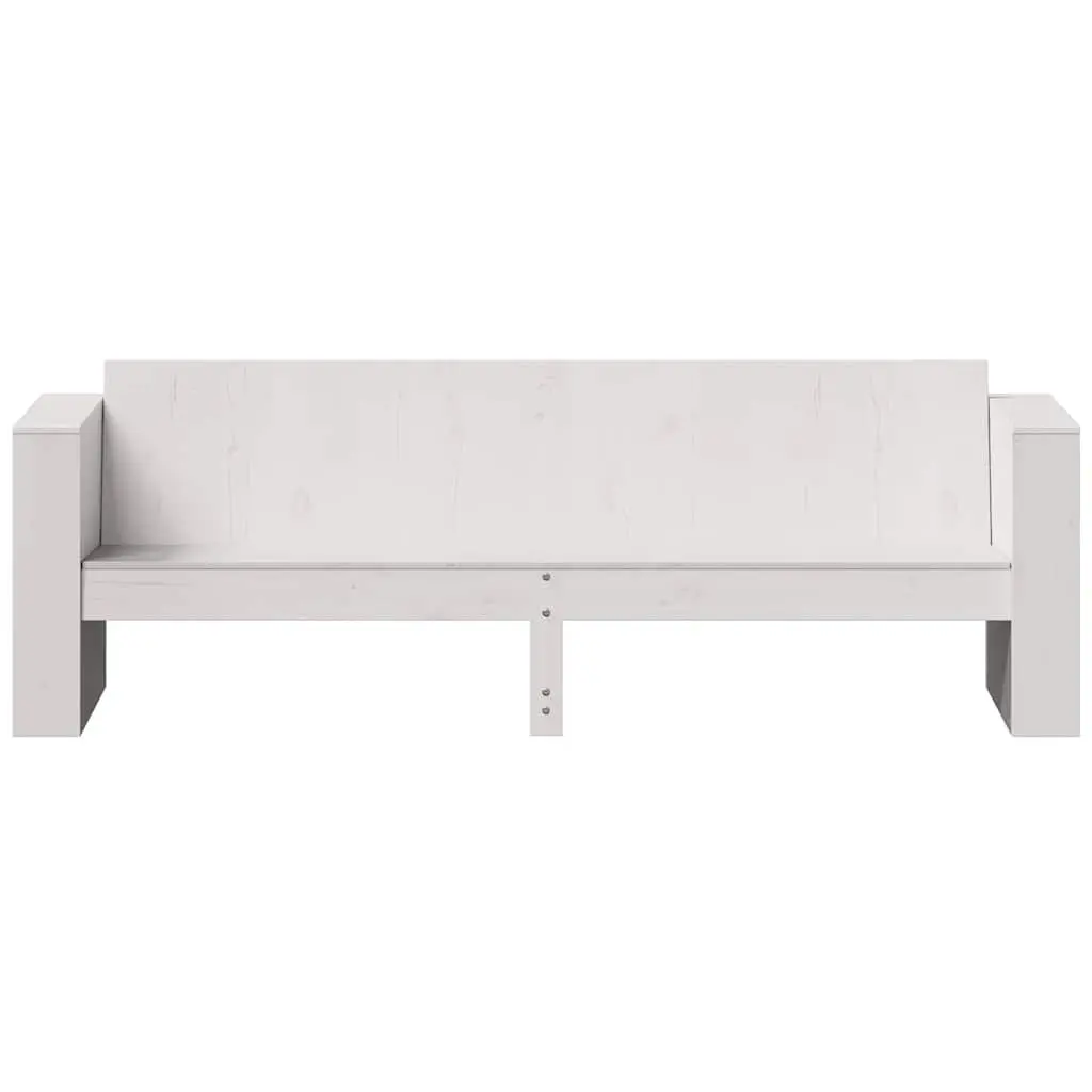 Outdoor Garden Sofa Solid Pine Wood 3-Seater White