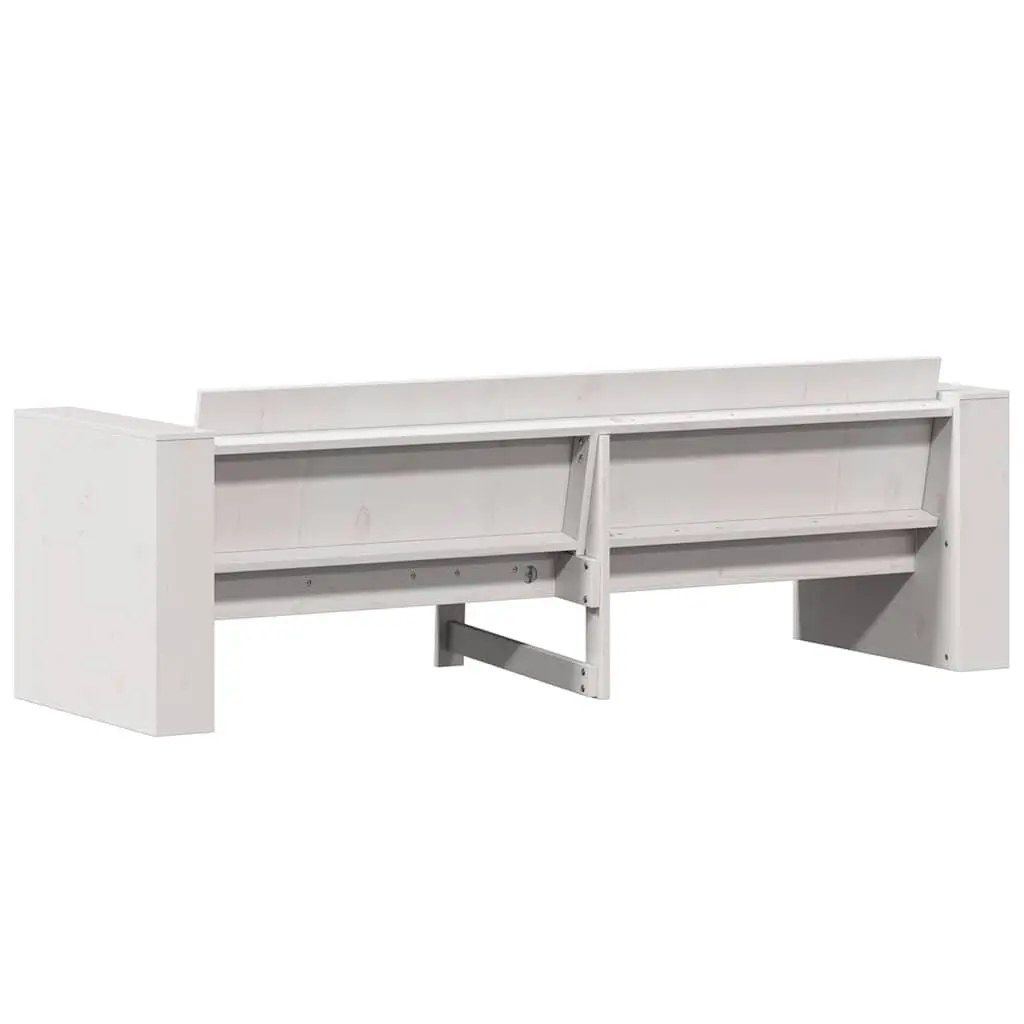 Outdoor Garden Sofa Solid Pine Wood 3-Seater White