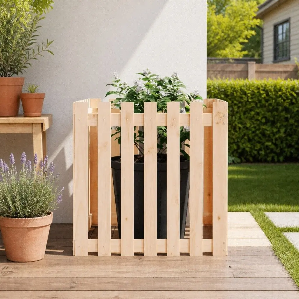 Garden Planter Solid Pine Wood 70x70x70 cm Brown