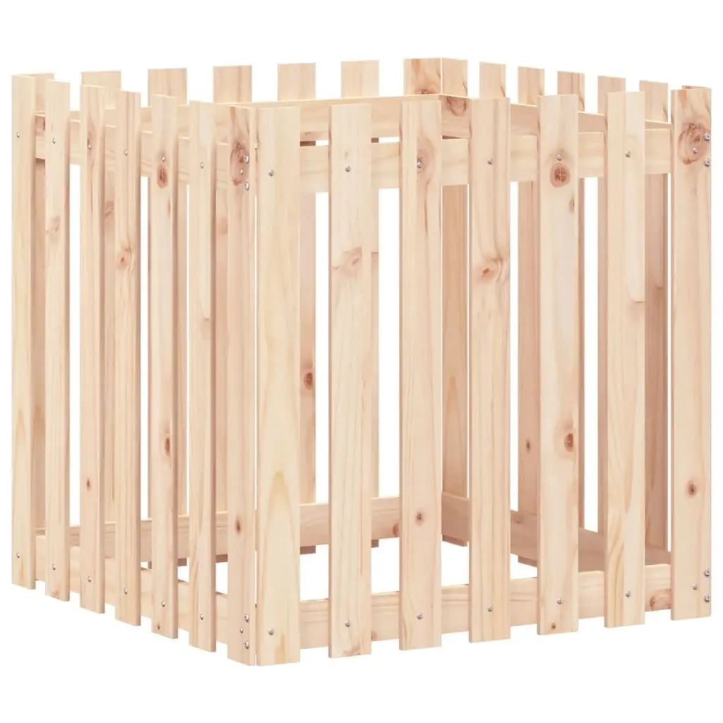 Garden Planter Solid Pine Wood 70x70x70 cm Brown