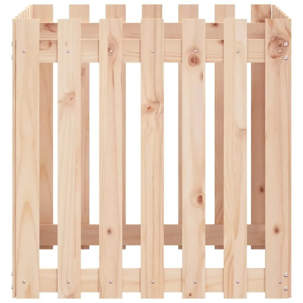 Garden Planter Solid Pine Wood 70x70x70 cm Brown