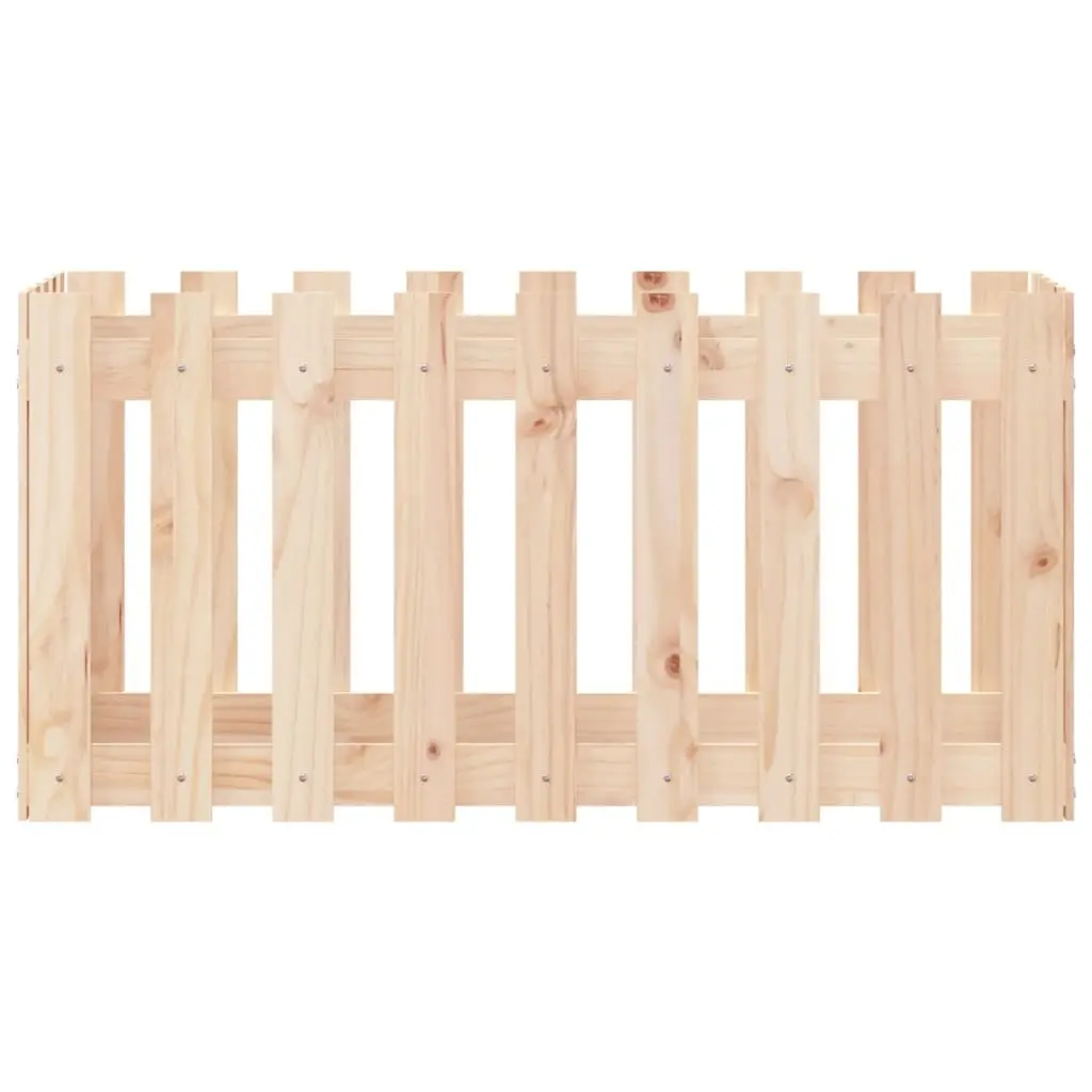Garden Raised Bed 100x50x50 cm Fence Design Outdoor Planter Box for Flowers