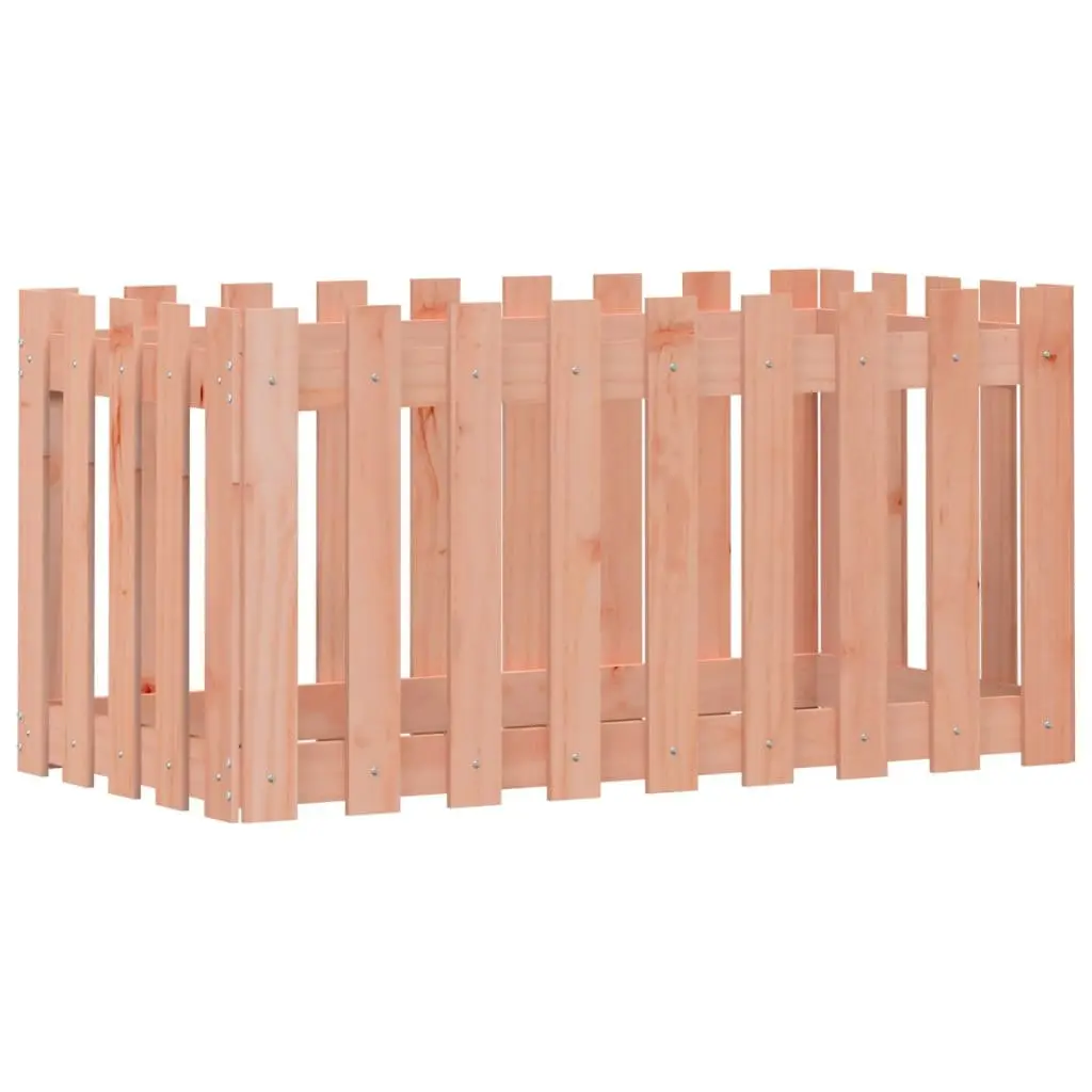 Garden Raised Bed with Fence Design 100x50x50 cm Solid Wood Douglas Planter Box