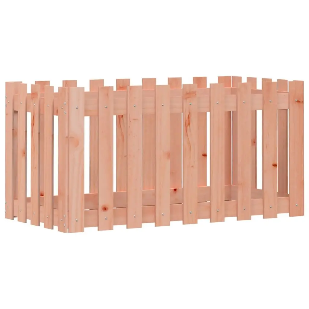 Garden Raised Bed with Fence Design 100x50x50 cm Solid Wood Douglas Planter Box