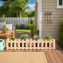 Versatile Wooden Planter Box for Outdoor Vegetable and Flower Gardening
