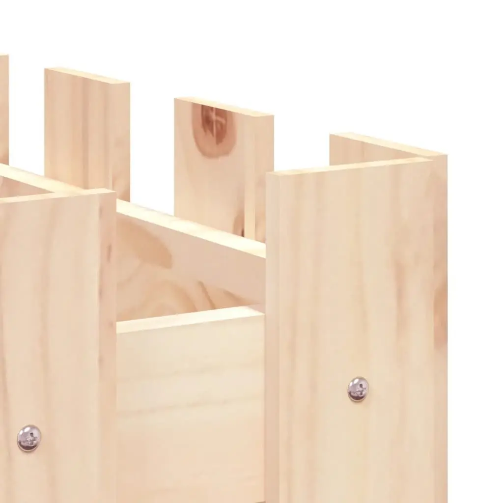 Garden Raised Bed with Fence Design 150x30x30cm Solid Pine Wood Planter Box
