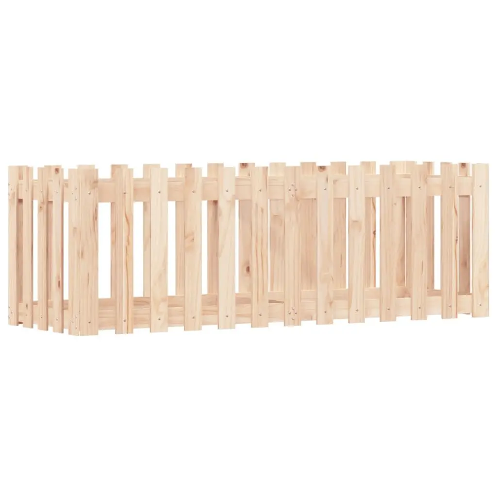 Garden Raised Bed with Fence Design 150x50x50 cm Solid Wood Pine Planter Box