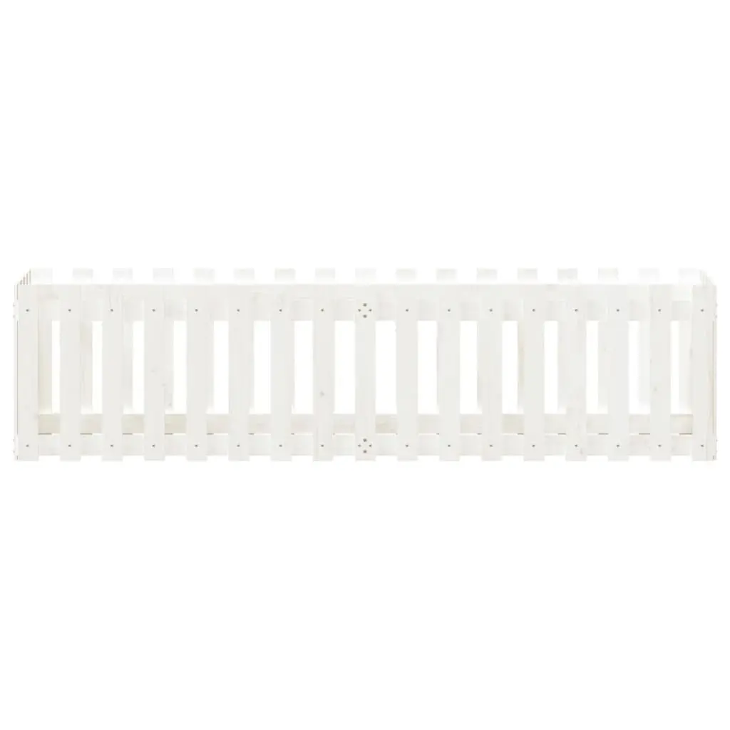 White Wooden Raised Bed 200x50x50 cm