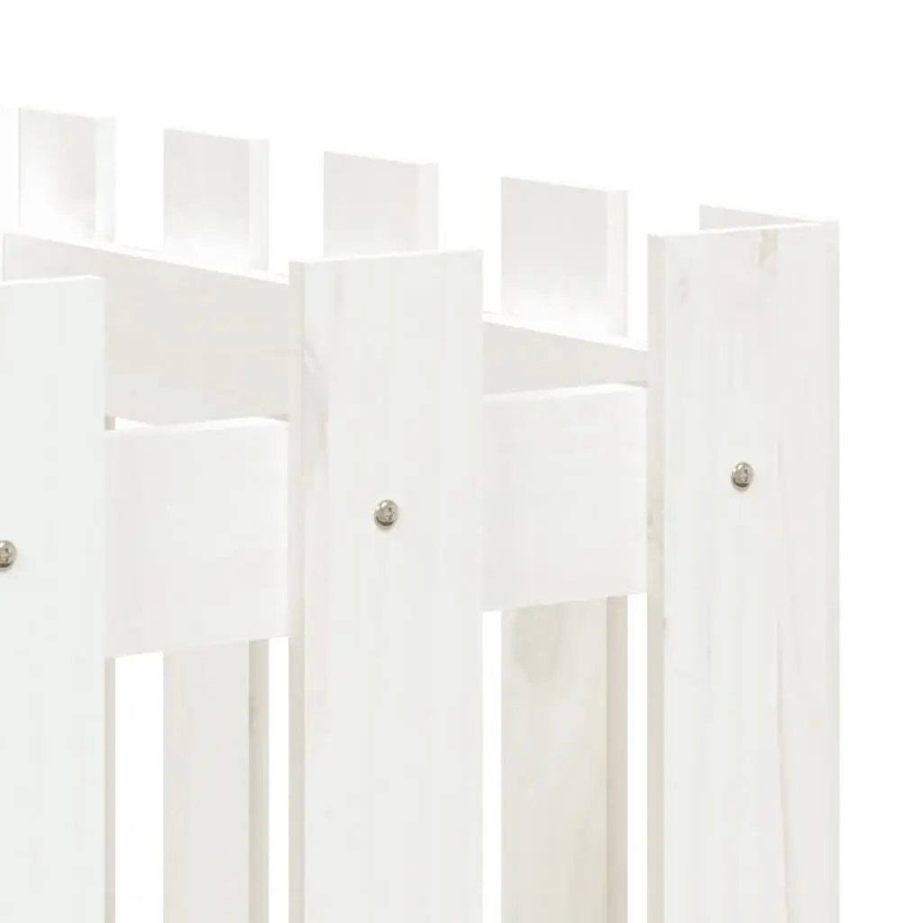White Wooden Raised Bed 200x50x50 cm