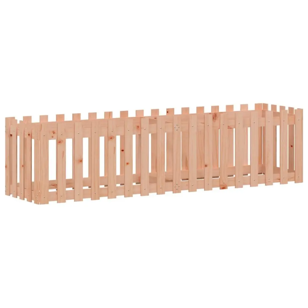 Garden Raised Bed with Fence Design 200x50x50 cm Outdoor Planter Box Solid Wood