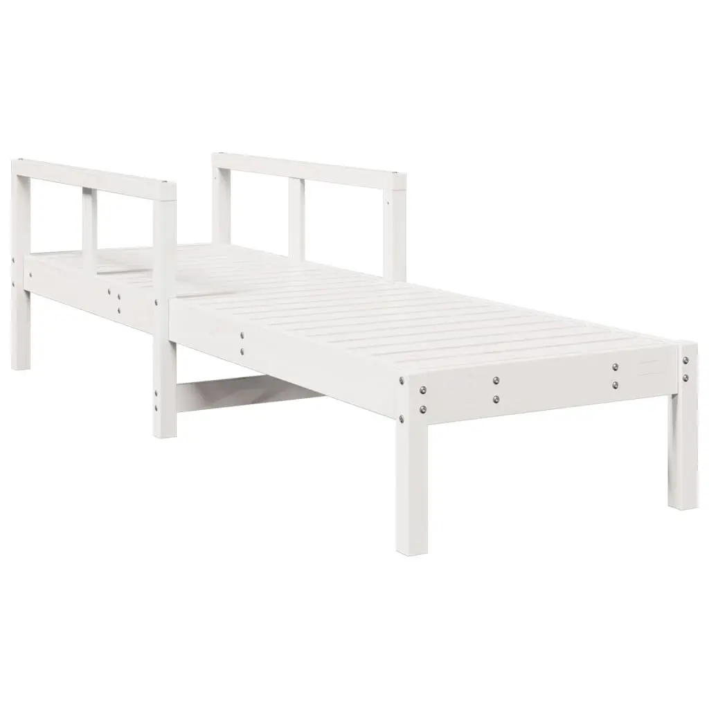 Sun Lounger White Adjustable Backrest Outdoor Garden Patio Poolside Relaxation