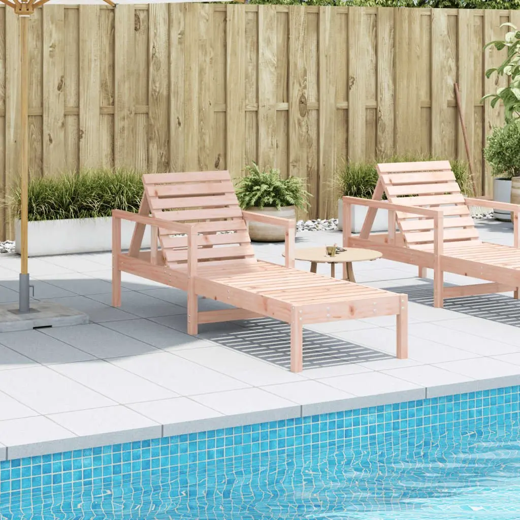 Wooden Sun Lounger Adjustable Backrest 199.5 x 62 x 55 cm Brown