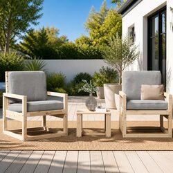 3 Piece Garden Lounge Set Solid Wood Pine Outdoor Furniture Patio Seating Brown