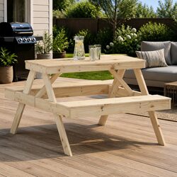 Practical Solid Pine Picnic Table for Everyday Use 105x134x75 cm