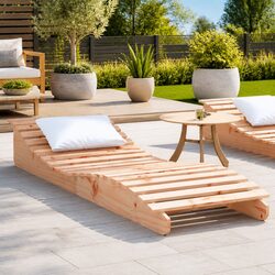 Practical Wooden Lounger for Your Garden or Patio 205x60x31.5cm
