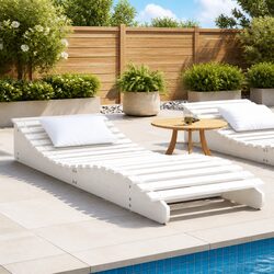 Practical White Sun Lounger for Outdoor Settings