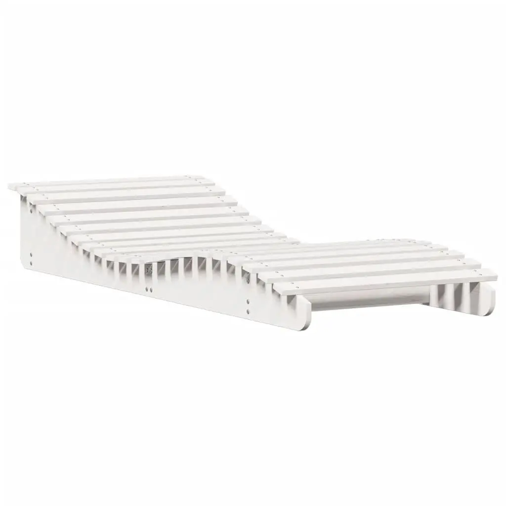 Sun Lounger Solid Pine Wood 205 x 80 x 31.5 cm White Garden Patio Poolside Outdoor Reclining Chair