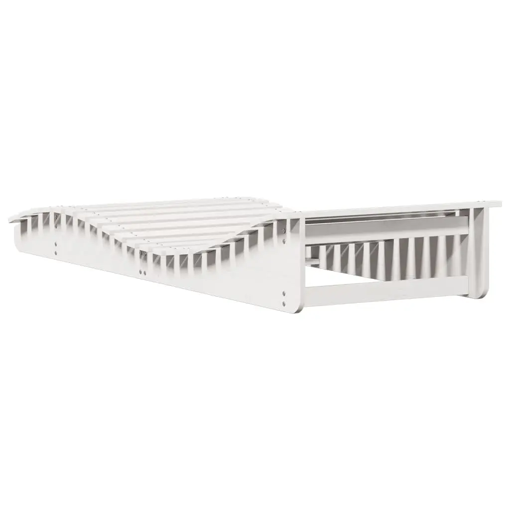 Sun Lounger Solid Pine Wood 205 x 80 x 31.5 cm White Garden Patio Poolside Outdoor Reclining Chair