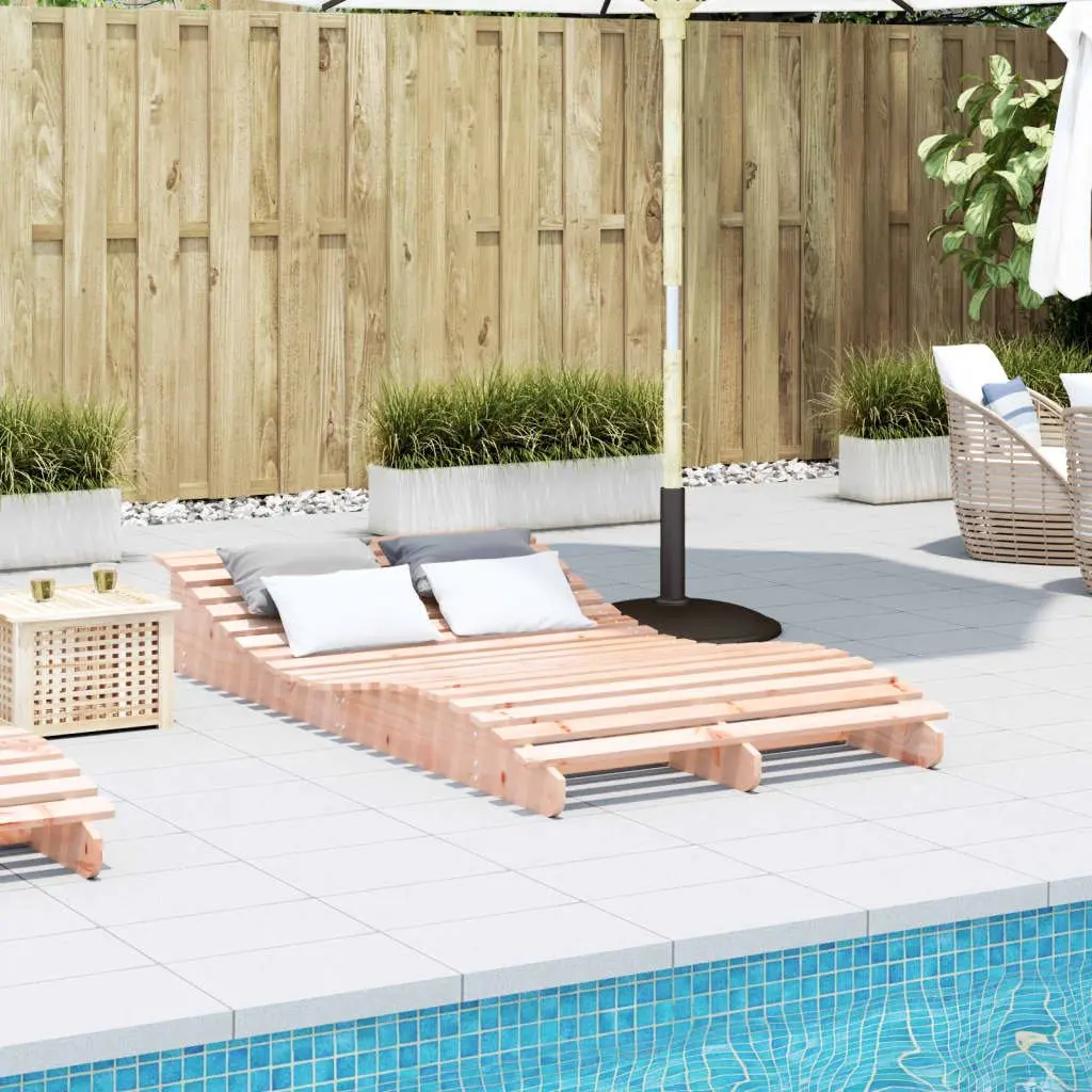 Sun Lounger Wooden Outdoor Garden Patio Deck Chair Relaxation Furniture Brown