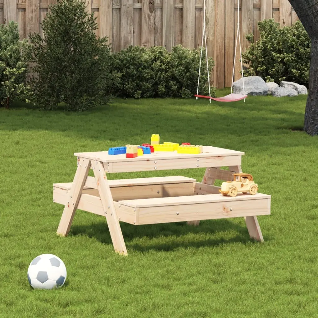 Kids Picnic Table Outdoor Dining Bench Garden Furniture Wooden Play Activity