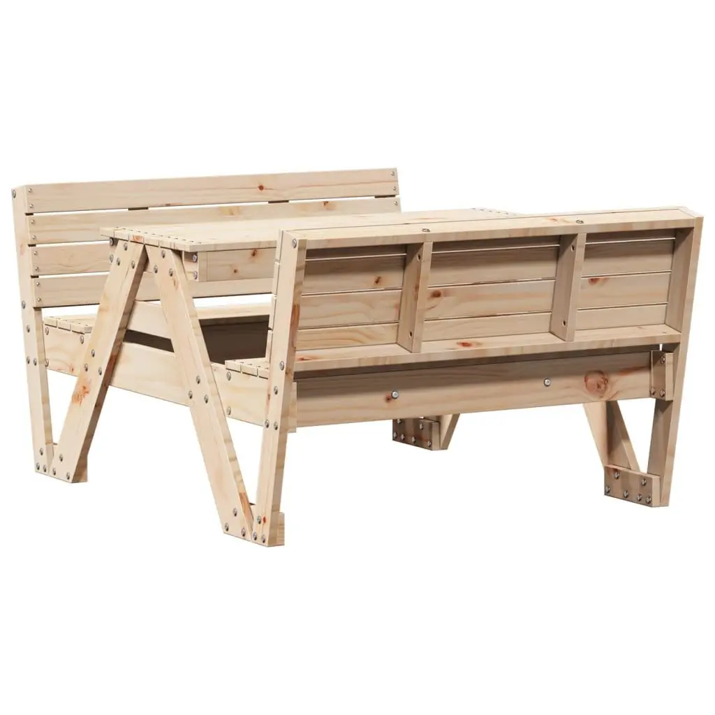 Wooden Picnic Table for Kids Outdoor Garden Furniture Brown Solid Pine