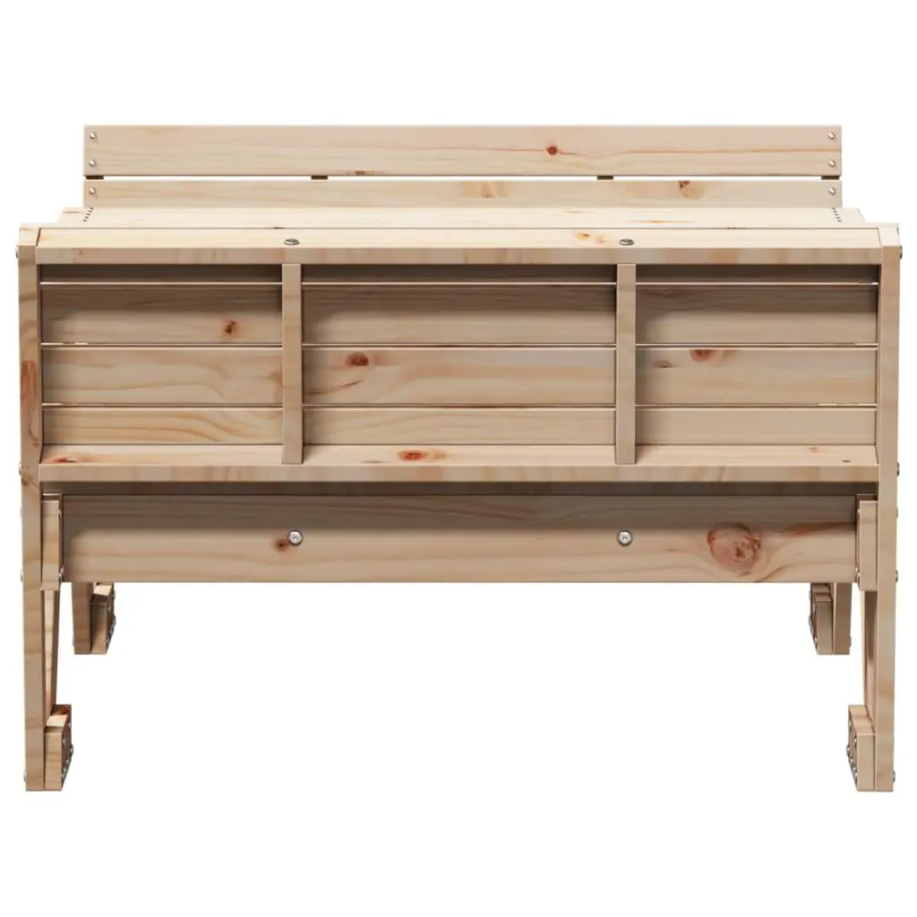 Wooden Picnic Table for Kids Outdoor Garden Furniture Brown Solid Pine