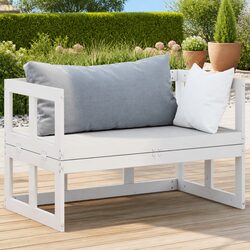 Extendable White Garden Sofa Bench for Patios