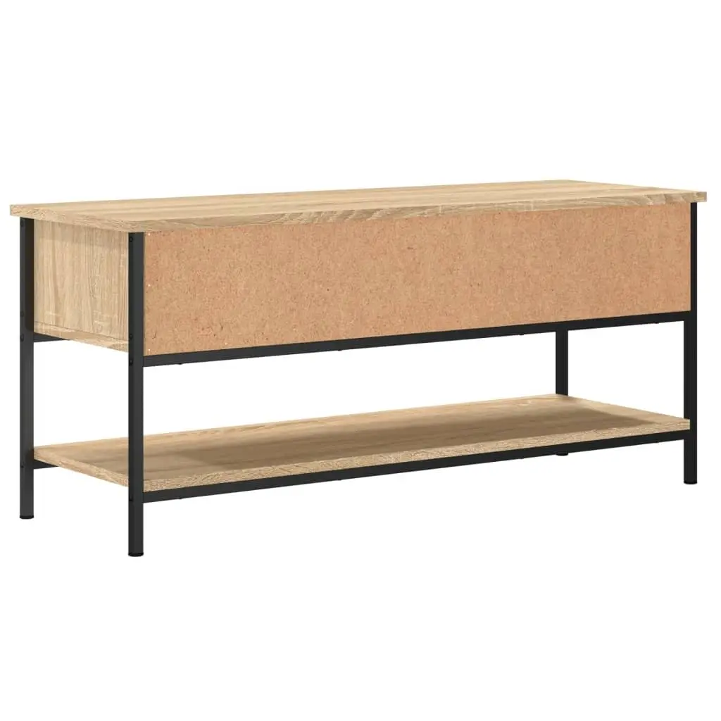 TV Cabinet Engineered Wood Brown 100 x 35 x 45 cm Storage Unit with Shelves