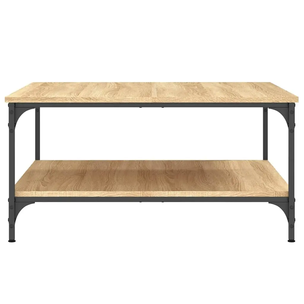 Coffee Table Engineered Wood Metal Frame 80 x 80 x 40 cm Brown