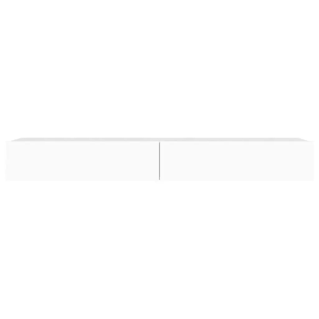 TV Cabinet with RGB LED Lights White Modern Storage Unit 120x35x15.5cm