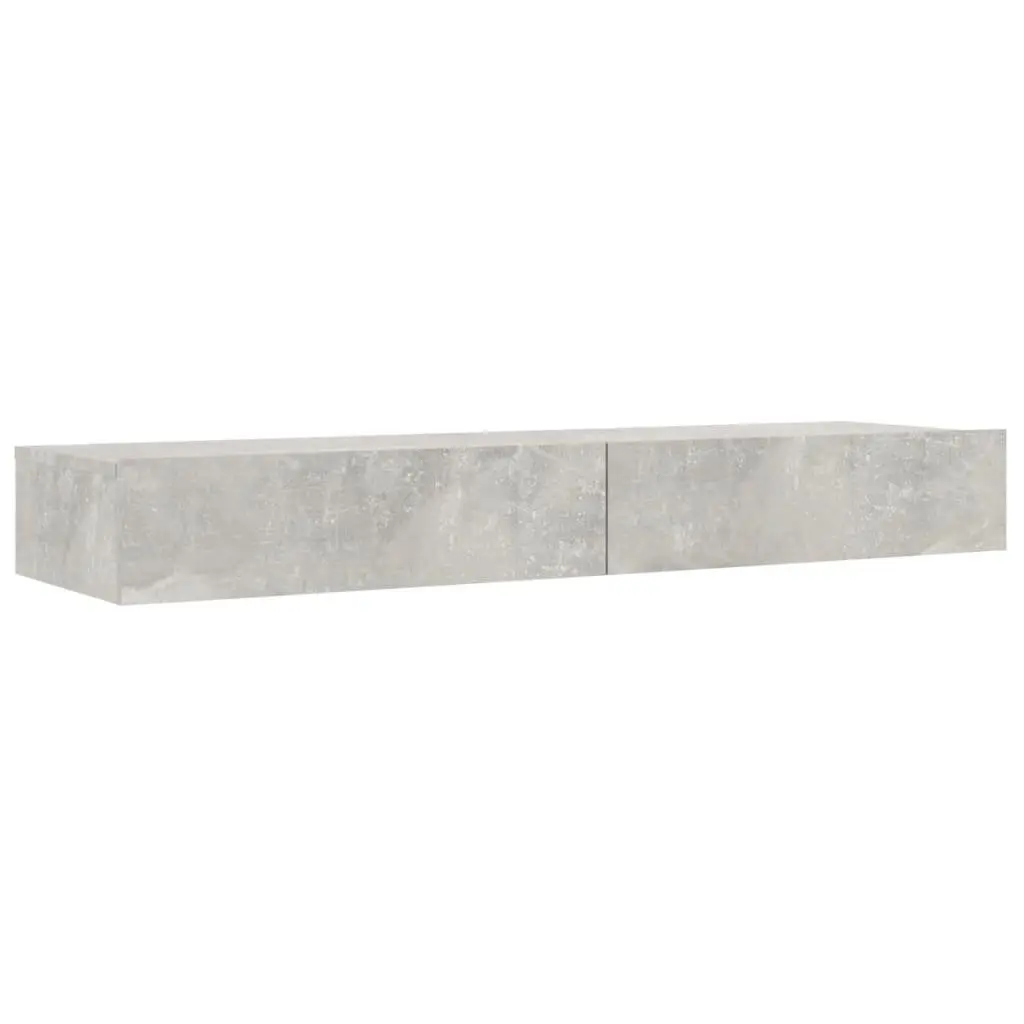 TV Cabinet Engineered Wood Grey 120x35x15.5cm with RGB LED Lights and Storage Drawers