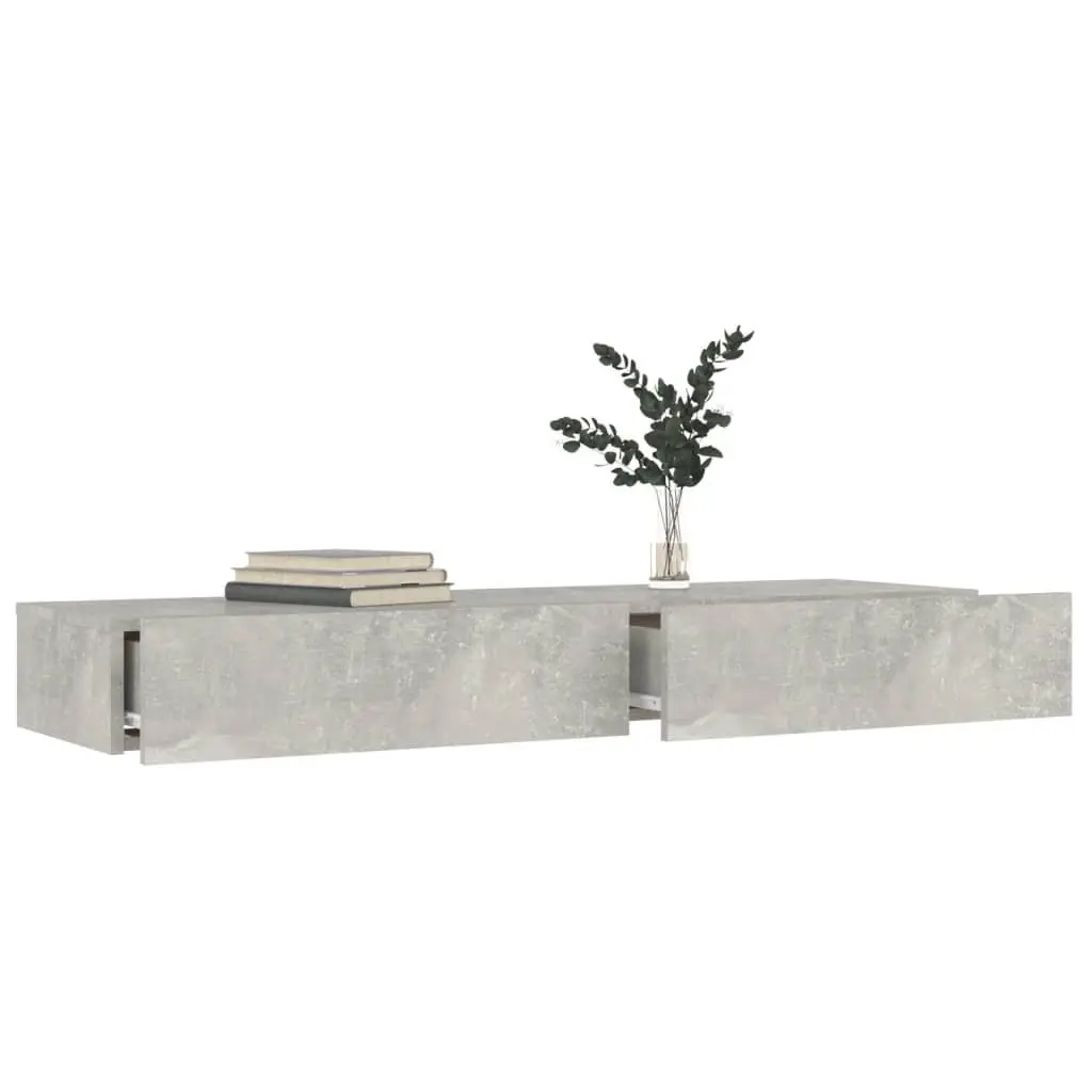 TV Cabinet Engineered Wood Grey 120x35x15.5cm with RGB LED Lights and Storage Drawers