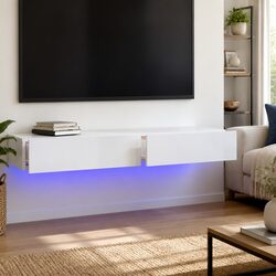 Functional TV Cabinet with RGB Lighting for Easy Storage