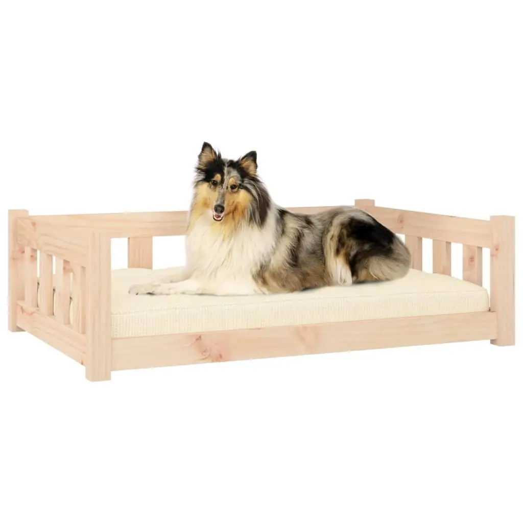 Dog Bed Wooden Rectangular Pet Sofa Puppy Sleeping Crate Furniture Brown