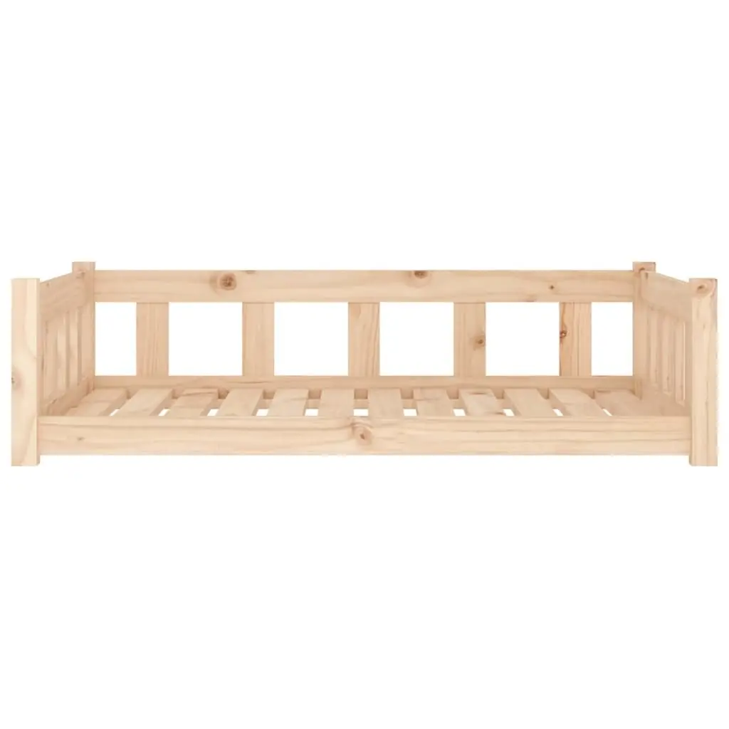 Dog Bed Solid Pine Wood Rectangular 105.5x75.5x28 cm Brown