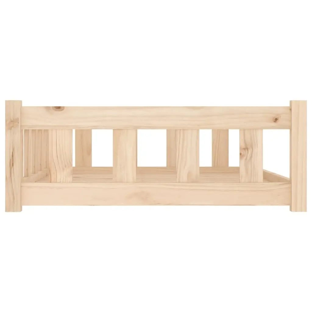 Dog Bed Solid Pine Wood Rectangular 105.5x75.5x28 cm Brown