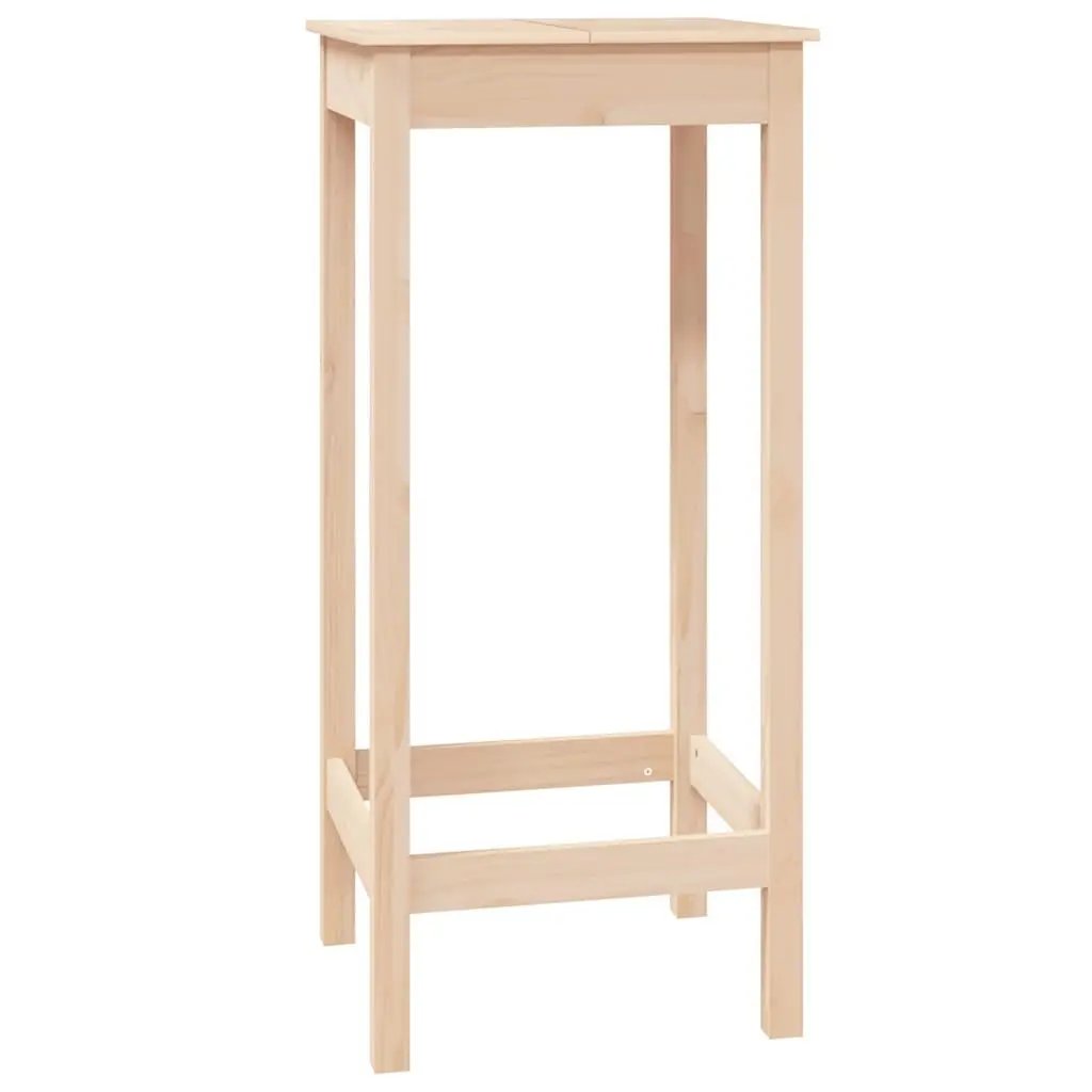 High Bistro Table Solid Pine Wood 50x50x110 cm Brown Kitchen Dining Furniture