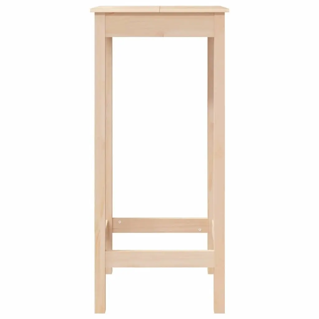 High Bistro Table Solid Pine Wood 50x50x110 cm Brown Kitchen Dining Furniture