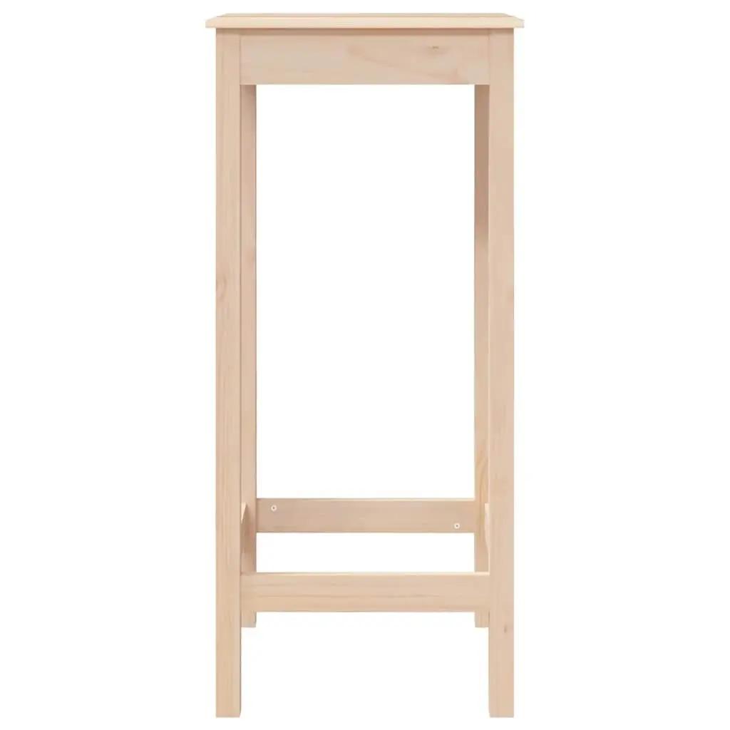 High Bistro Table Solid Pine Wood 50x50x110 cm Brown Kitchen Dining Furniture