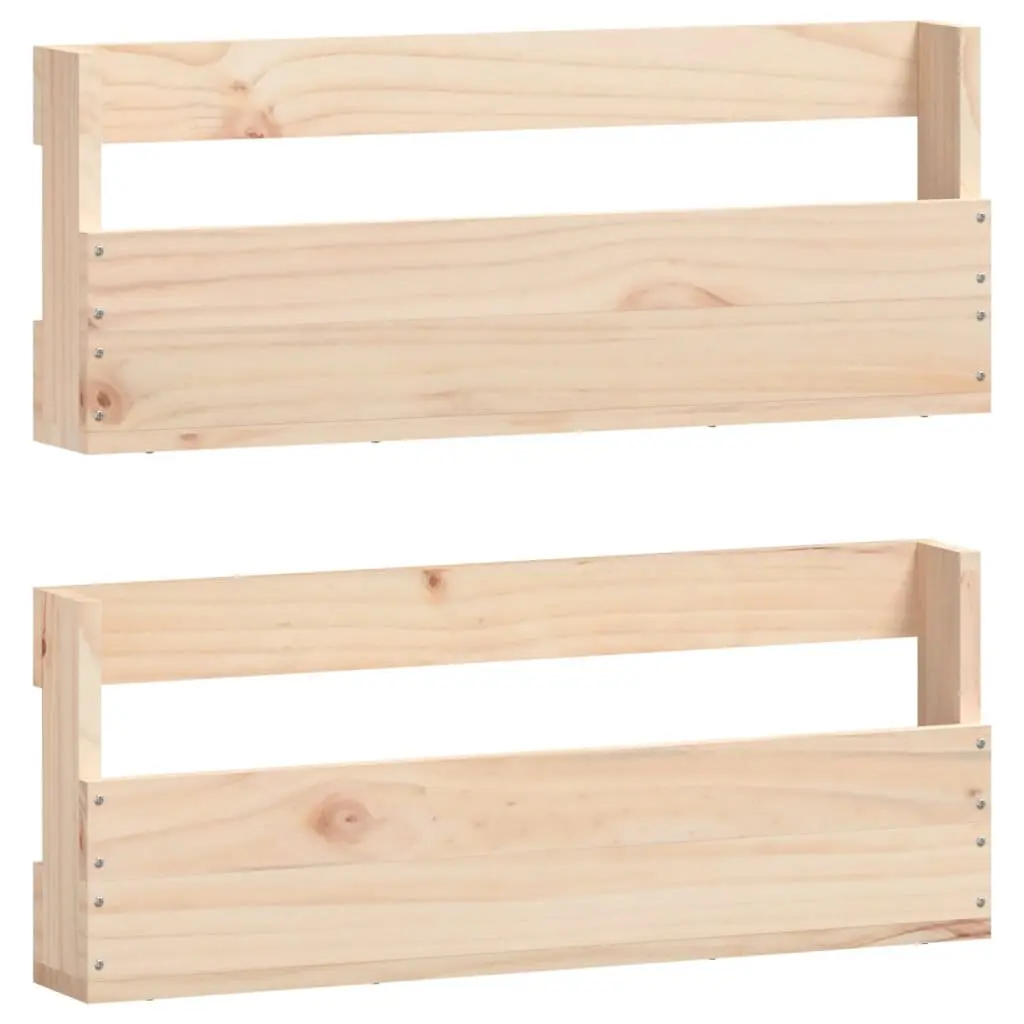 Wall-Mounted Shoe Rack Solid Pine Wood Brown Storage Shelves Organiser 59x9x23cm